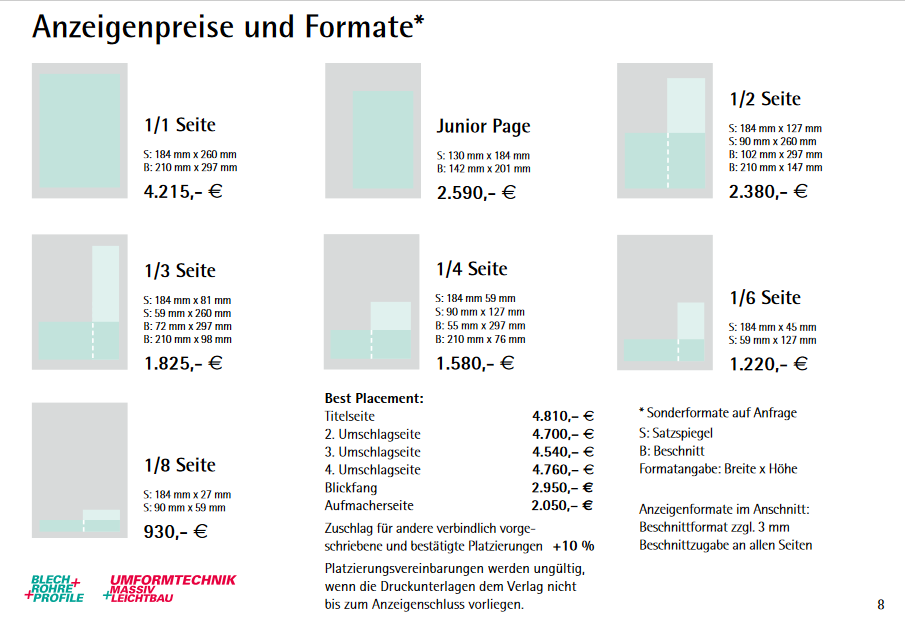 Anzeigenpreise Print UM